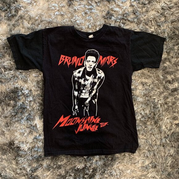 BRUNO MARS MOONSHINE JUNGLE TOUR 2014 TEE SHIRT BLACK SZ SM - Picture 1 of 5